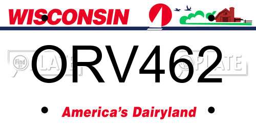 ORV462 Wisconsin License Plate