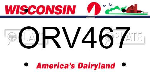 ORV467 Wisconsin License Plate