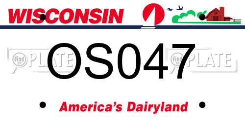 OS047 Wisconsin License Plate
