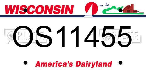 OS11455 Wisconsin License Plate