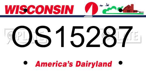 OS15287 Wisconsin License Plate
