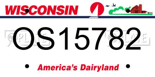 OS15782 Wisconsin License Plate