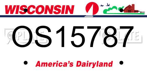 OS15787 Wisconsin License Plate