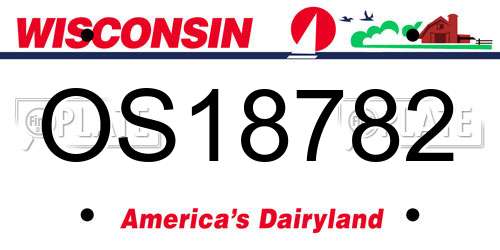 OS18782 Wisconsin License Plate