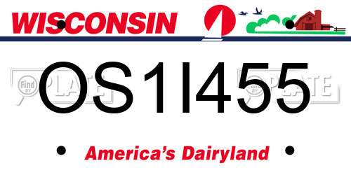 OS1I455 Wisconsin License Plate