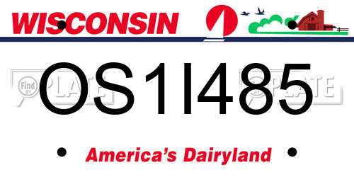 OS1I485 Wisconsin License Plate