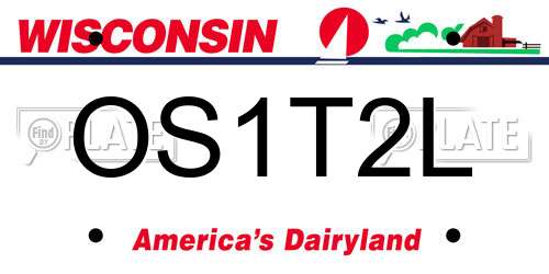 OS1T2L Wisconsin License Plate