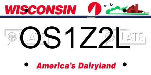 OS1Z2L Wisconsin License Plate