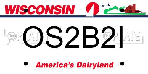 OS2B2I Wisconsin License Plate