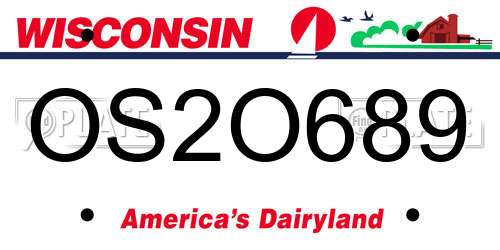 OS2O689 Wisconsin License Plate