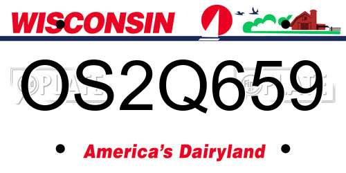 OS2Q659 Wisconsin License Plate