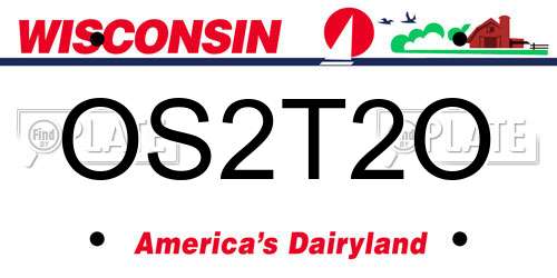 OS2T2O Wisconsin License Plate
