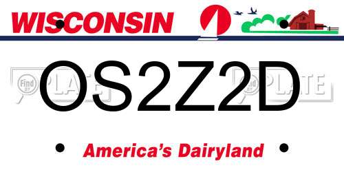 OS2Z2D Wisconsin License Plate