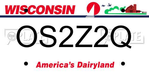OS2Z2Q Wisconsin License Plate