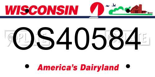 OS40584 Wisconsin License Plate