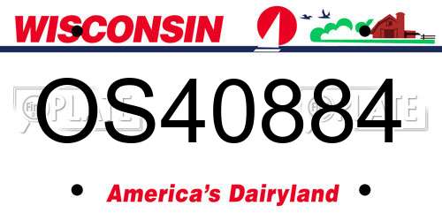 OS40884 Wisconsin License Plate