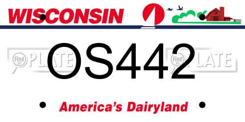 OS442 Wisconsin License Plate