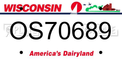 OS70689 Wisconsin License Plate
