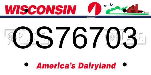 OS76703 Wisconsin License Plate