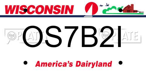 OS7B2I Wisconsin License Plate