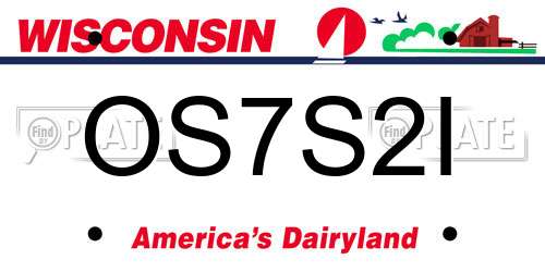 OS7S2I Wisconsin License Plate