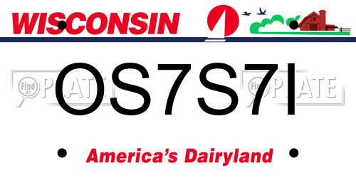 OS7S7I Wisconsin License Plate