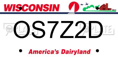 OS7Z2D Wisconsin License Plate