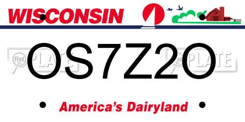 OS7Z2O Wisconsin License Plate