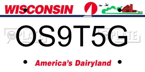 OS9T5G Wisconsin License Plate