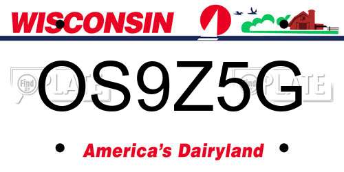 OS9Z5G Wisconsin License Plate