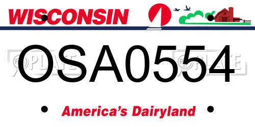 OSA0554 Wisconsin License Plate