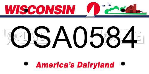 OSA0584 Wisconsin License Plate