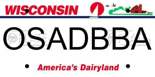 OSADBBA Wisconsin License Plate