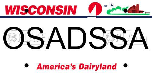 OSADSSA Wisconsin License Plate