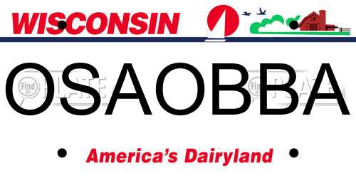 OSAOBBA Wisconsin License Plate