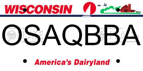 OSAQBBA Wisconsin License Plate