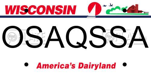 OSAQSSA Wisconsin License Plate