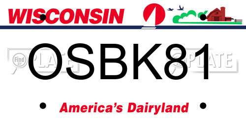 OSBK81 Wisconsin License Plate