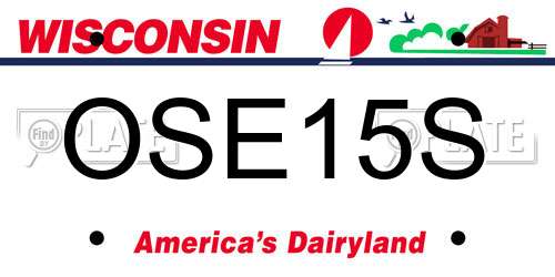 OSE15S Wisconsin License Plate