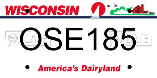 OSE185 Wisconsin License Plate
