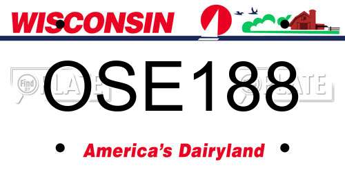 OSE188 Wisconsin License Plate