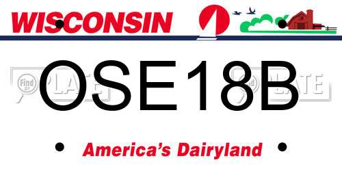 OSE18B Wisconsin License Plate