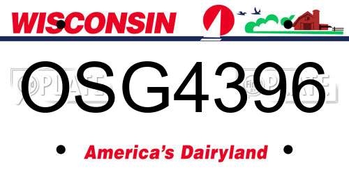 OSG4396 Wisconsin License Plate