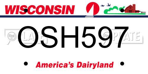 OSH597 Wisconsin License Plate