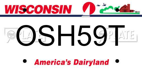 OSH59T Wisconsin License Plate