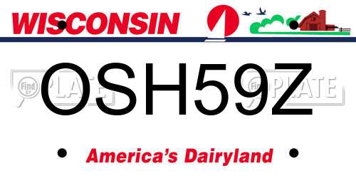 OSH59Z Wisconsin License Plate