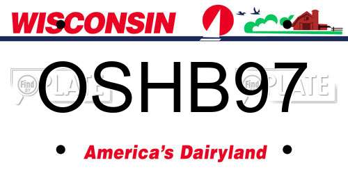 OSHB97 Wisconsin License Plate