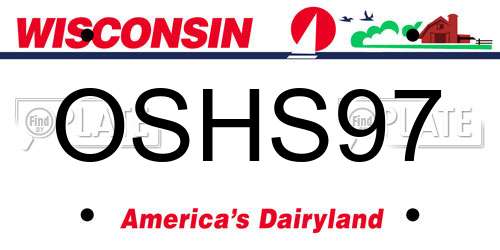 OSHS97 Wisconsin License Plate