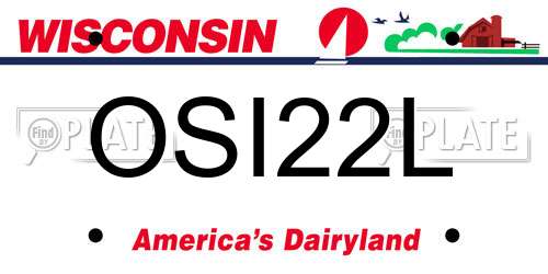 OSI22L Wisconsin License Plate