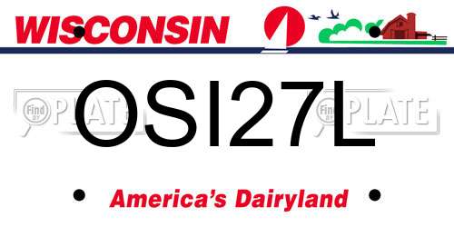 OSI27L Wisconsin License Plate